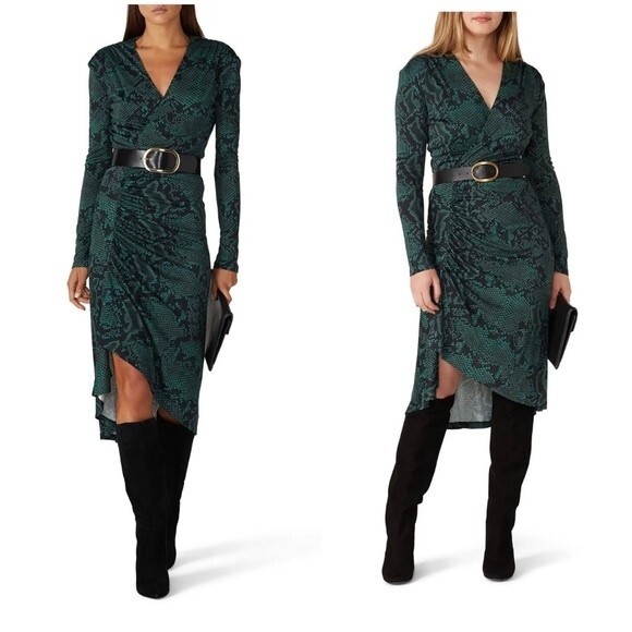 Atlein green snake print dress size 38/S - Picture 1 of 12